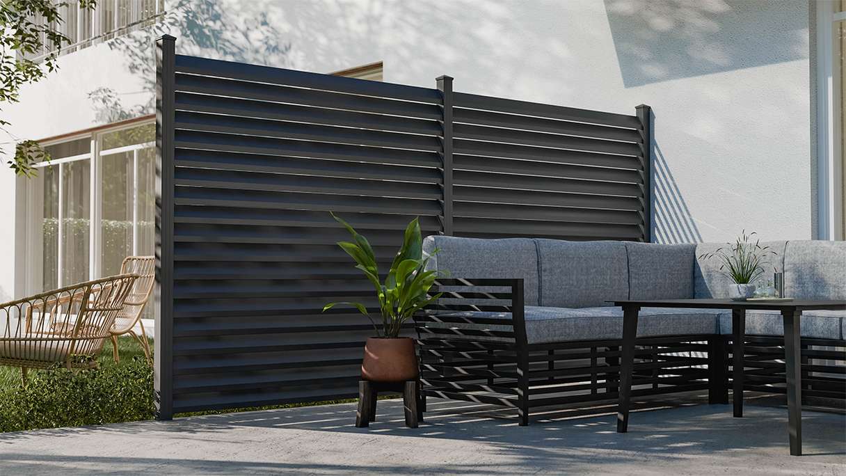 planeo Gardence Metallic Rhombus - Recinzione da giardino in alluminio quadrata antracite | DB703