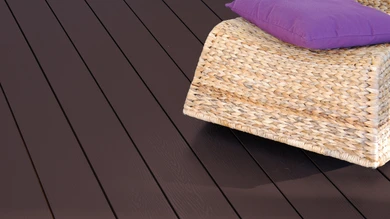 planeo WPC - pannello per decking solido marrone cioccolato in rilievo/scanalato - da 1m a 6m