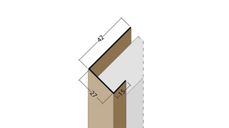 planeo Protect Abschlussprofil - AP 27mm Aufnahme 2500mm Länge braun