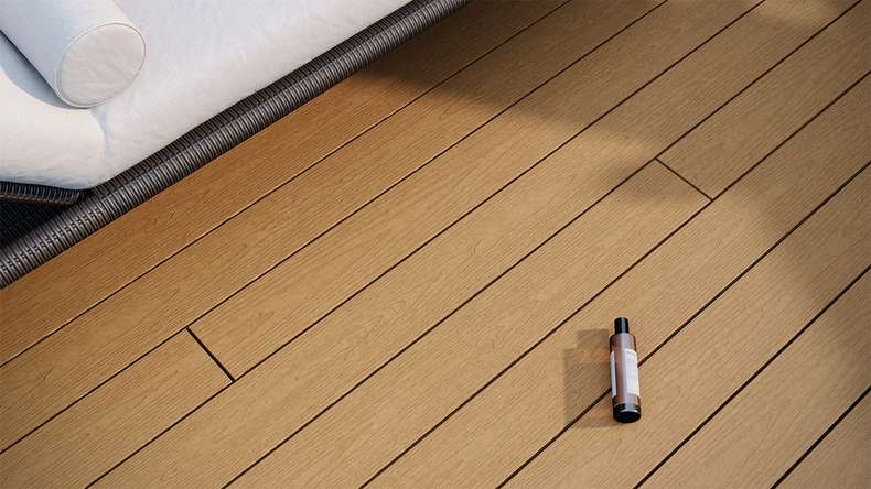planeo CoEXWood WPC Terrassendiele Massiv ummantelt - Sand/Karamell 4.8m strukturiert