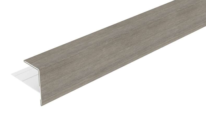 planeo LINEA - Profilo terminale in alluminio CoEx grigio chiaro 3000 x 74 x 61 mm