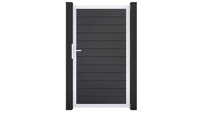 planeo Gardence Simply Small - PVC-Universaltor Anthrazitgrau mit Alu-Rahmen 100 x 180 cm