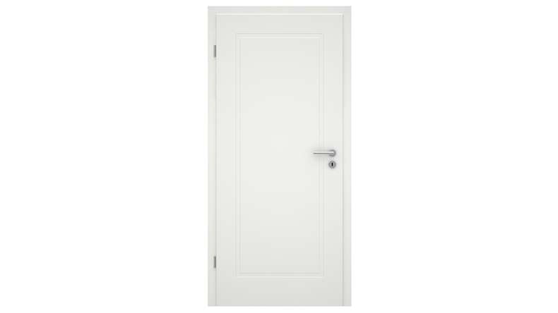 planeo Porte d'intérieur design VELA Lallu 1 laque blanche 9010 chant d'angle | laqué - 1985 x 610|735|860|985 mm