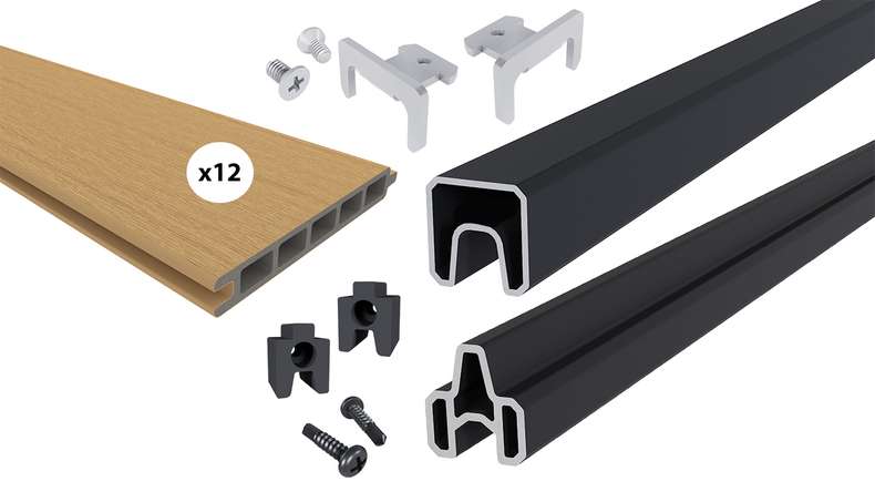 planeo INFINITY - WPC CoEx Steckzaun Sand 176 x 183 cm