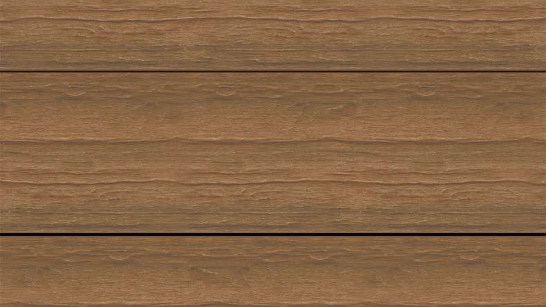 planeo ANTIKWoodline - Doghe per terrazza rivestite in WPC CoEx, doghe massicce - Teak birmano 3 m - rustico/spazzolato liscio