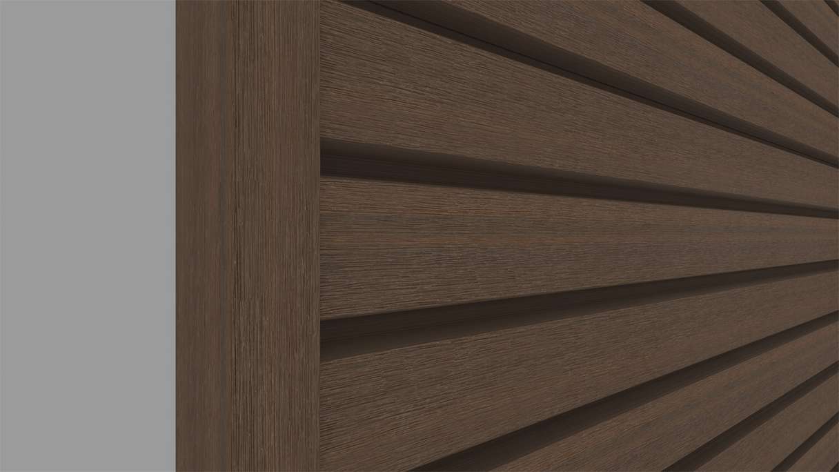 planeo LINEA Wide - Bardage de façade en WPC CoEx, teinte Ipe brun, 2900 x 181 mm