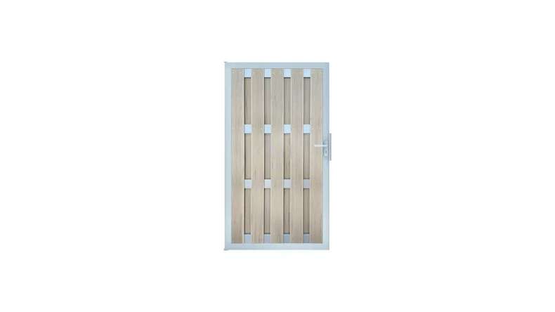 planeo Gardence Premade - Porte composite DIN gauche BiColor Sable 100 x 180 x 4,0cm - cadre argenté
