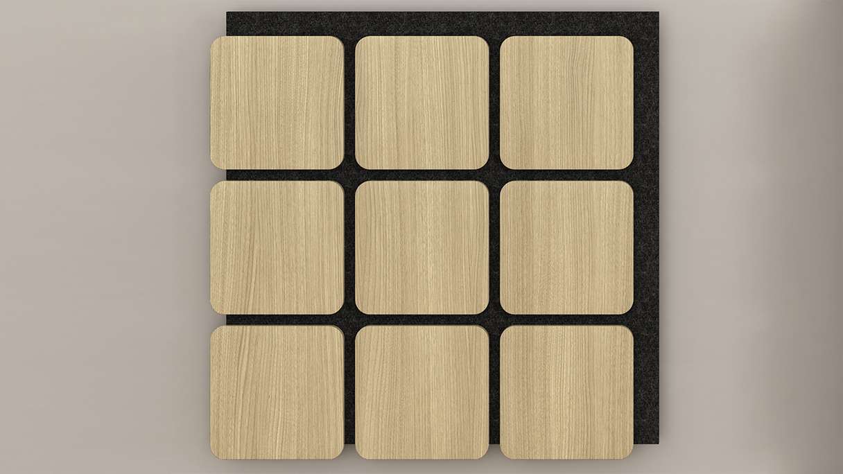 Skaben Panneaux acoustiques SilentWall - Carré Chêne Naturel Clair - 60 x 58,5 cm