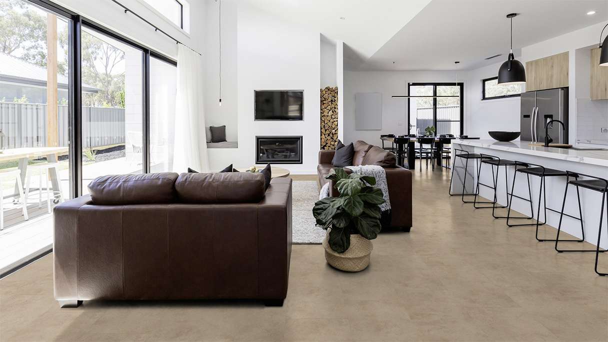 Gerflor Sol PVC clipsable - Virtuo 30 Rigid Acoustic Tavla Beige | isolation phonique intégrée (39101451)