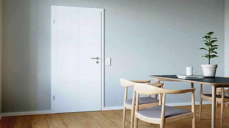 planeo Porte intérieure design PUREA Vivo 7 laque blanche 9003 chant design | laqué - 2110 x 610|735|860|985 mm