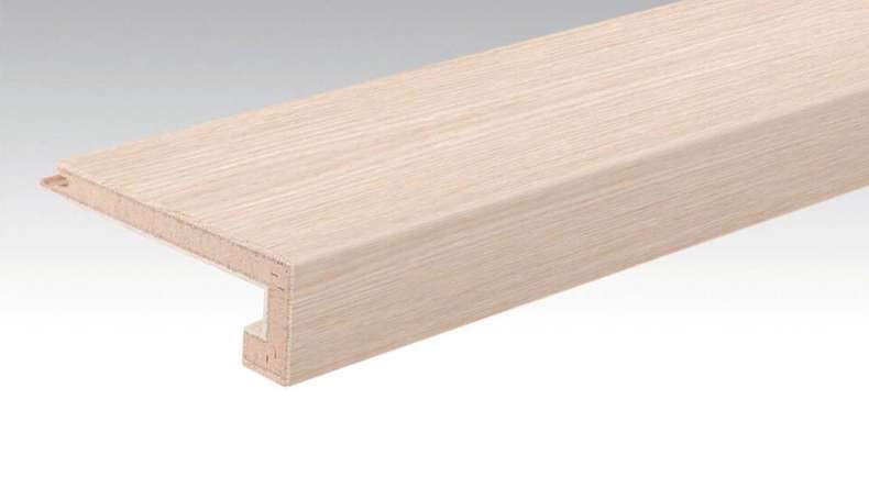 Profilé de nez de marche MEISTER en parquet Profilé en U Chêne authentique cérusé blanc 9003 (800005-2150-09003)