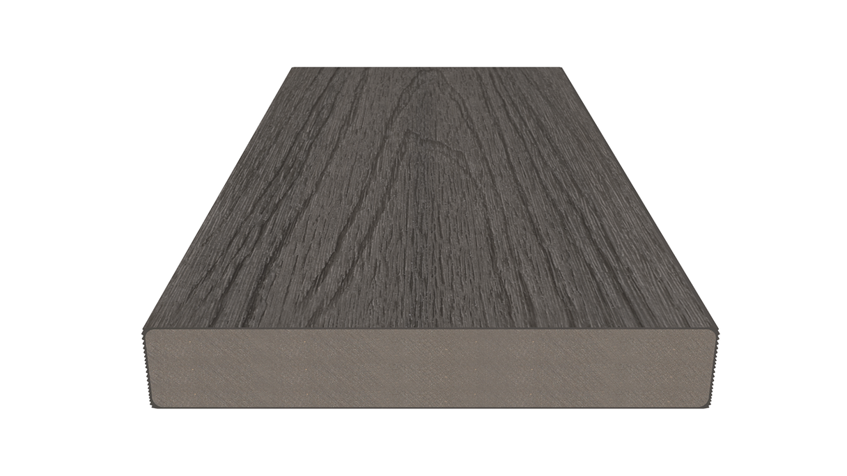 planeo UNIDeck - Lame de terrasse en WPC CoEx, gris foncé, 3 m - texturée/brossée lisse