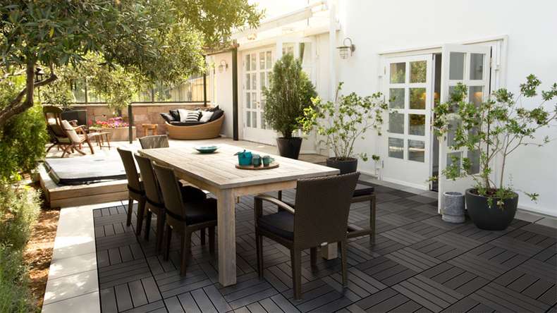 planeo WPC piastrella per patio antracite 30x30 cm - 6 pz.