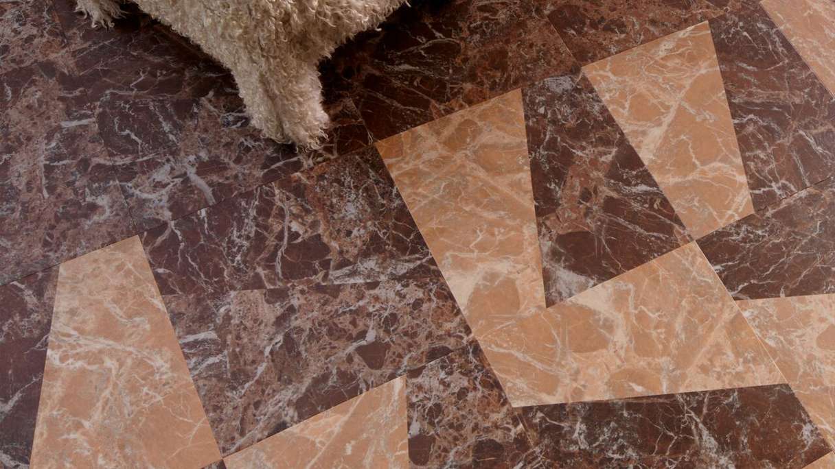Forbo Allura Material 55 Vinyle adhésif - Peach Marble Trapezoid (63788DR5)