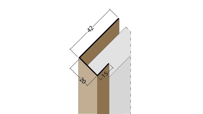 planeo Protect Abschlussprofil - AP 20mm Aufnahme 5000mm Länge schwarz