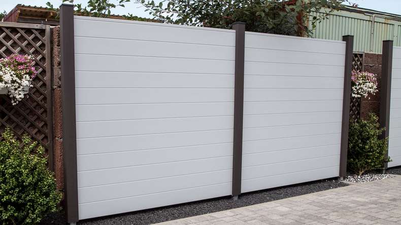 planeo Gardence Metallic - Clôture aluminium Carré gris argenté DB 701
