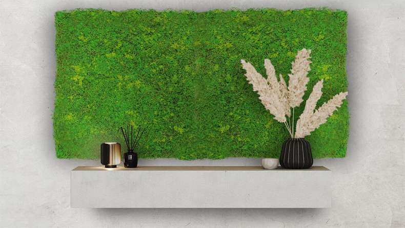 planeo Akustikpaneel - MixWall Moss Mood Light Green Fibre 52 x 52 cm | Kunst-Moos (PLMW-10211C)
