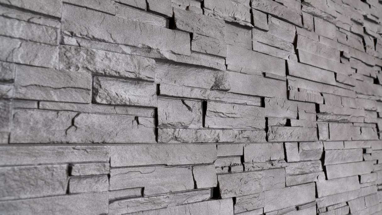 panneau de façade planeo aspect pierre - NoviStone Anthracite 1054 x 334 mm