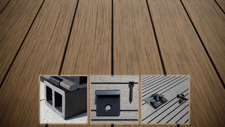 planeo AntikWood WPC-Terrasse Komplett-Set Massivdiele - Hellbraun antik gealtert