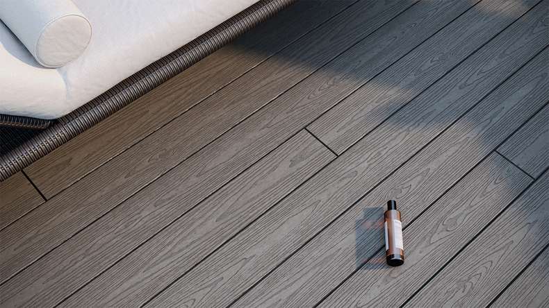 planeo CoEXWood WPC-Terrasse Komplett-Set Massivdiele - Anthrazitgrau/Graubraun strukturiert