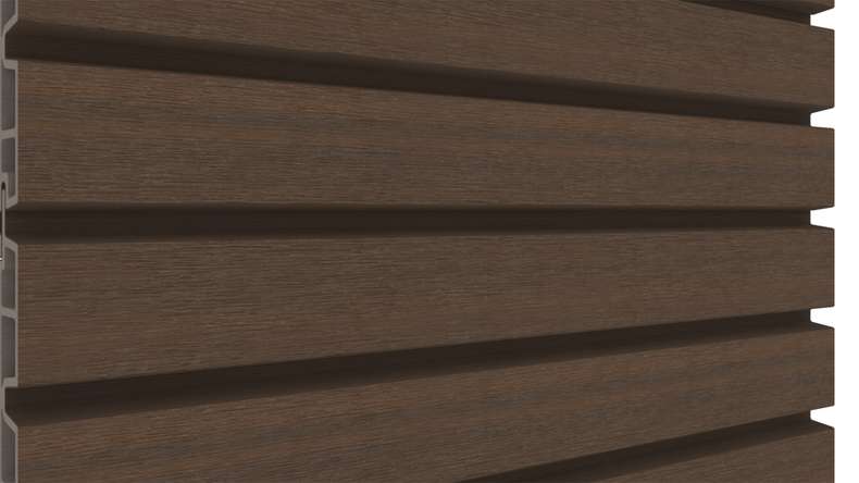 planeo LINEA Wide - Bardage de façade en WPC CoEx, teinte Ipe brun, 2900 x 181 mm