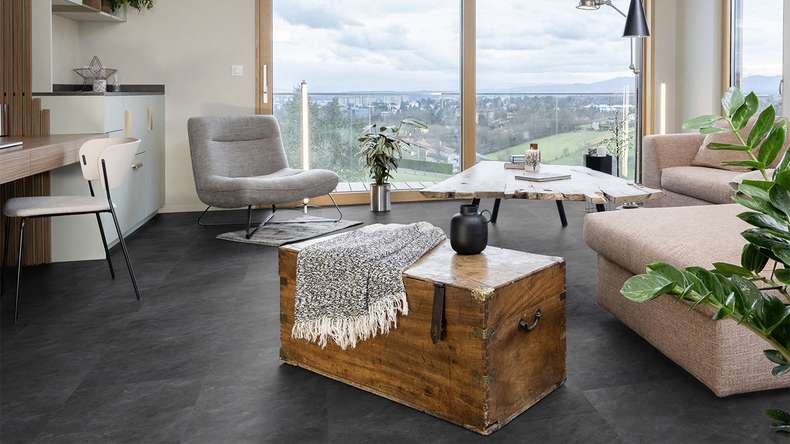 Gerflor vinyle à clic - Senso Premium Rigid Acoustic Grey marble | Isolation phonique intégrée (39481539)