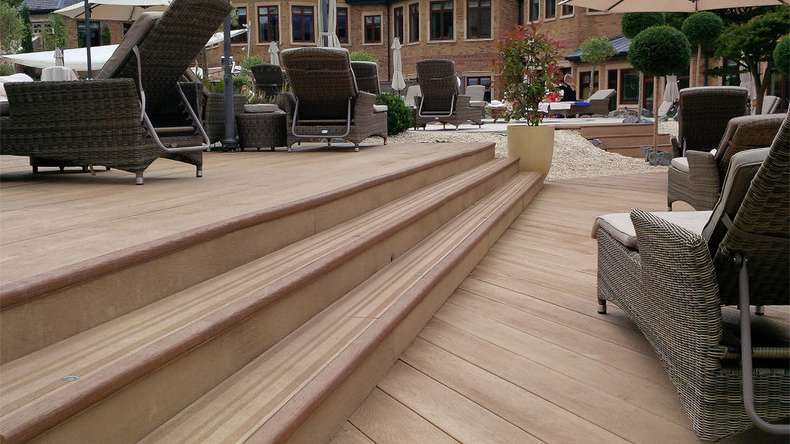 planeo Authoria PureBoard Plancher de terrasse massif - Light Natural Oak 3.6m structuré