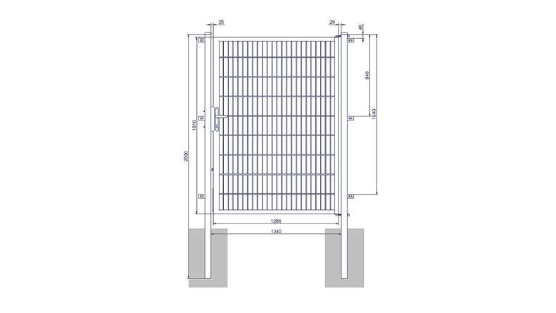 planeo Universaltor medium 1-flg. Feuerverzinkt H 1800 x B 1340 mm inkl. Torpfosten