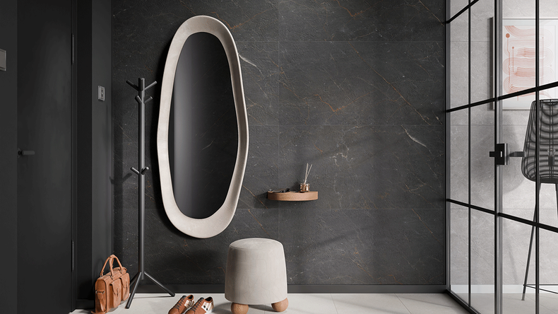 Rivestimento murale SPC planeo - CeraRock Tile Black Slate XL 280 x 117,5 cm