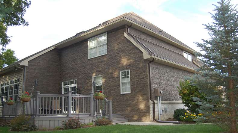 panneau de façade planeo aspect pierre - NoviStone Brownstone 1054 x 334 mm