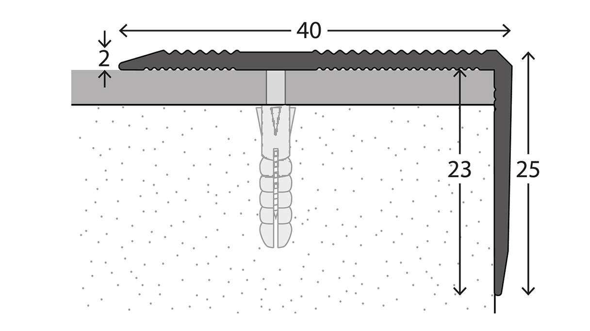 Profilo paragradino planeo 392 argento 250 cm