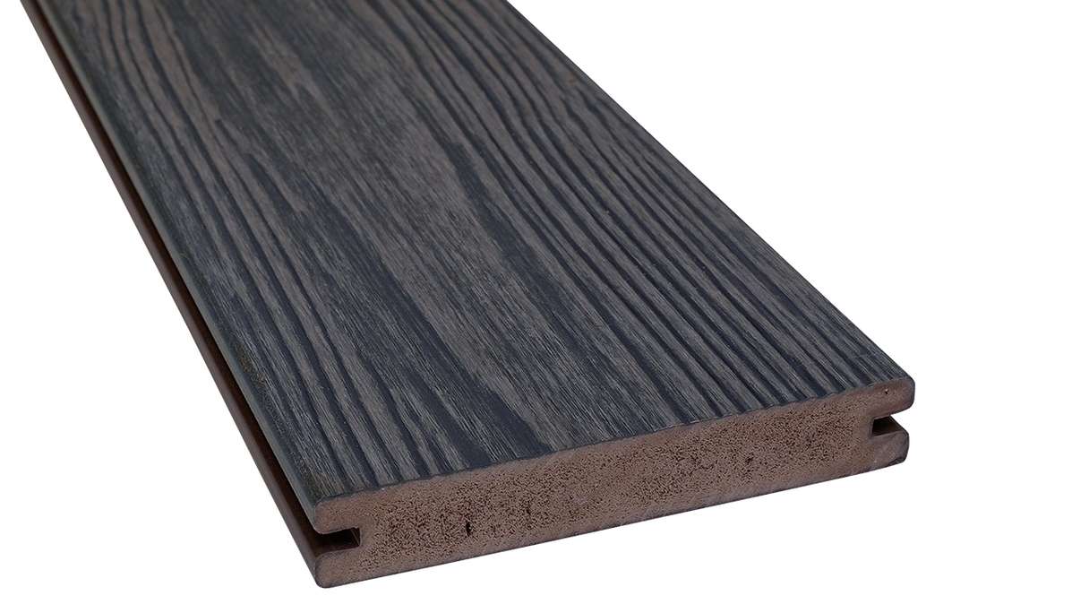 planeo Authentic Wood - Lame de terrasse BPC massive - Osage carbonisé texturé