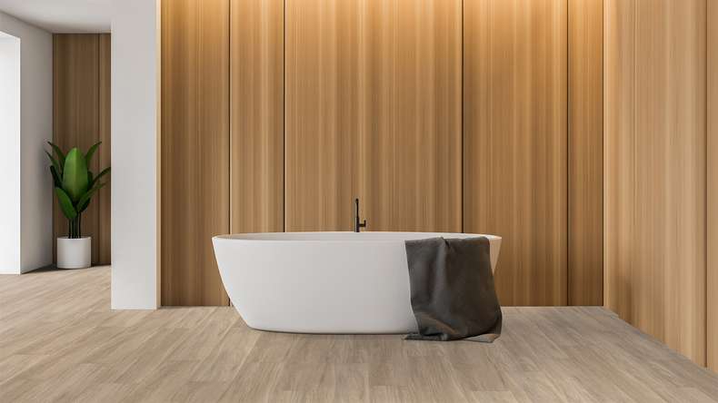Gerflor Sol PVC clipsable - Virtuo 55 Rigid Acoustic Qaja Beige | isolation phonique intégrée (39051473)