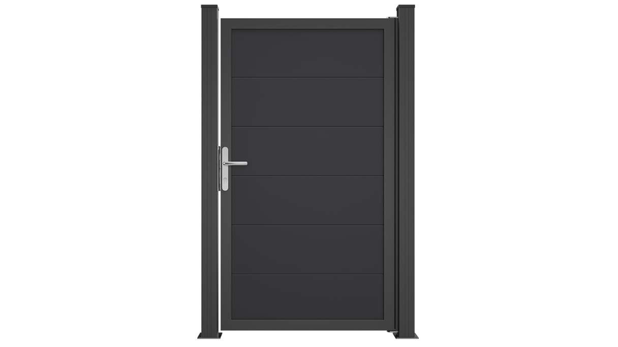 planeo Gardence Simply Guard - Porta universale in PVC grigio antracite con telaio in alluminio antracite | DB703 100 x 180 cm