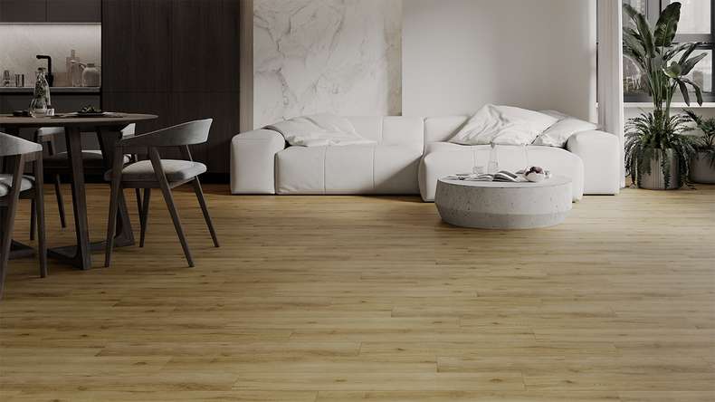 planeo Vinyle à clic rigide - HOMEtec Pro 50 IXPE Ivory Natural Oak | Isolation phonique intégrée (RP-G50-6)