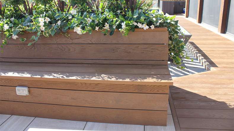 planeo Authoria PureBoard Plancher de terrasse massif - Copper Nature Oak 3.6m structuré