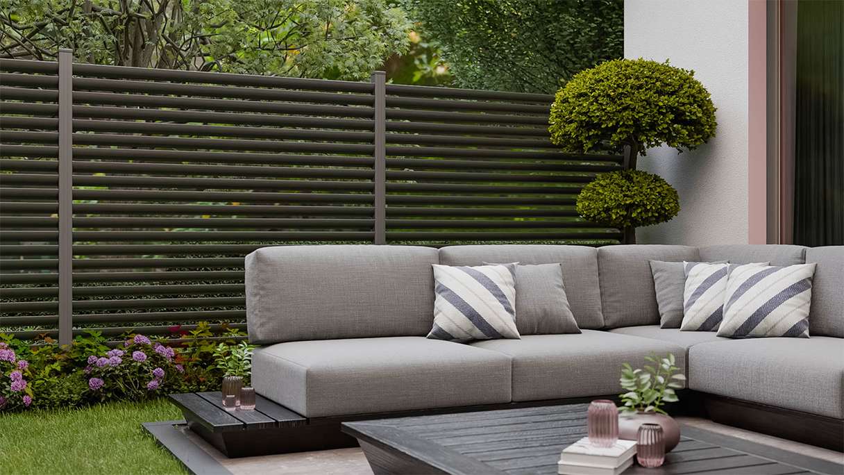 planeo Gardence Metallic Ellipse - Recinzione da giardino in alluminio quadrata Antracite | DB703