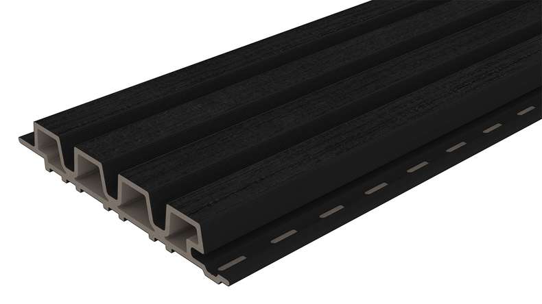 planeo LINEA Slim - Bardage de façade en WPC CoEx noir 2900 x 215 mm