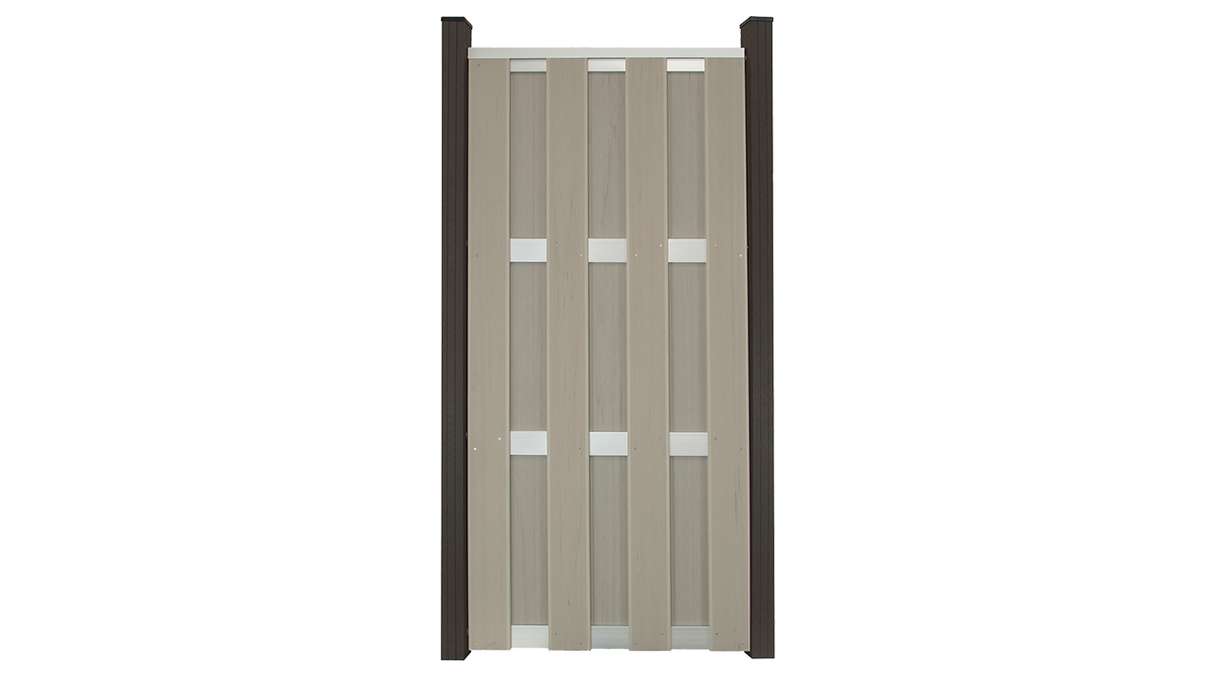 planeo Gardence Premade - BPC-Gartenzaun Hochkant Bi-Color Sand 84,3 x 180cm