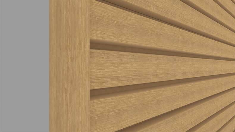 planeo LINEA Wide - Bardage de façade en WPC CoEx, couleur sable, 2900 x 181 mm