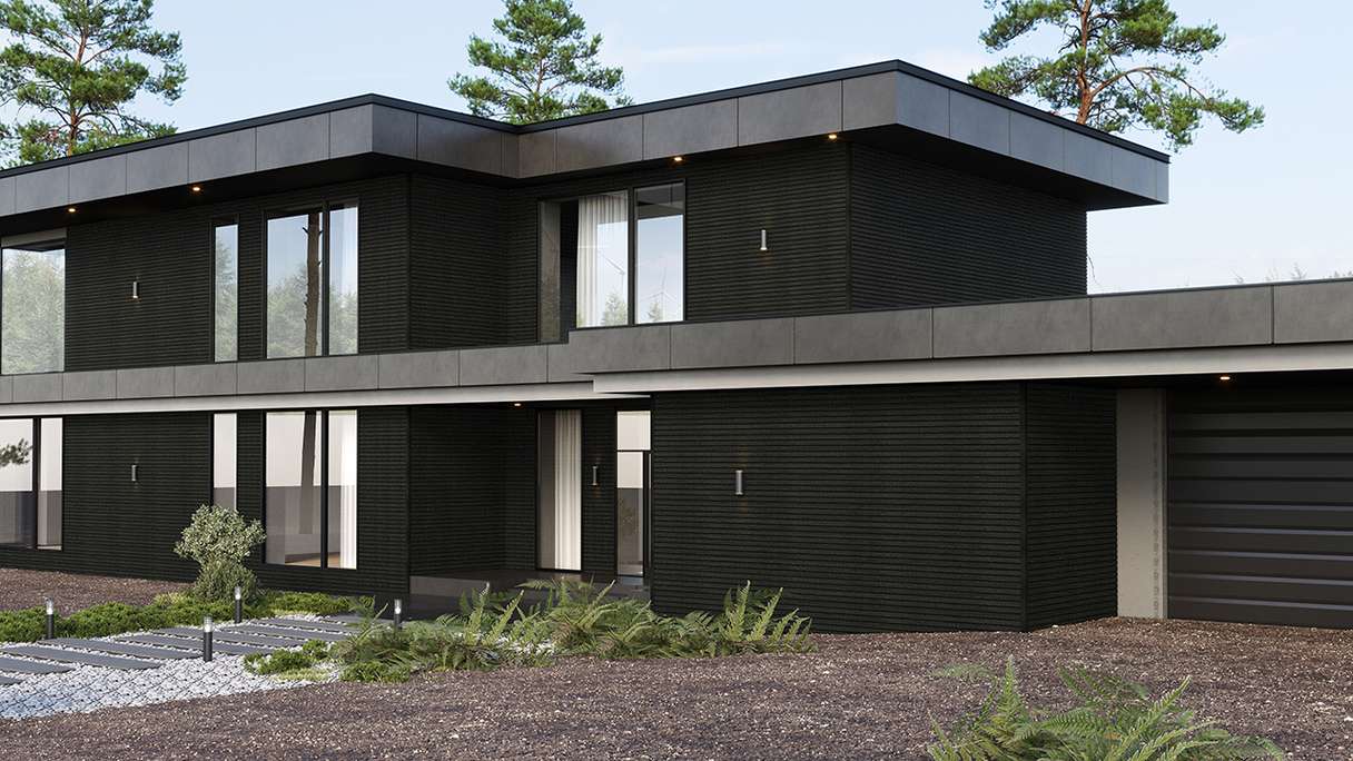 planeo LINEA Wide - WPC CoEx Fassadenverkleidung Schwarz 2900 x 181 mm