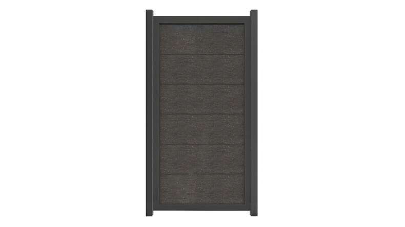 planeo Gardence Guard - Clôture composite Vertical Anthracite avec cadre aluminium Anthracite