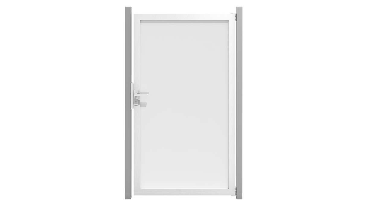 planeo Gardence Flair - Portail brise-vue en verre avec cadre en aluminium 100 x 180 cm