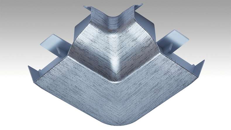 MEISTER Angle intérieur pour moulure de finition de plafond 2002 Acier inoxydable (800026-01-02002)