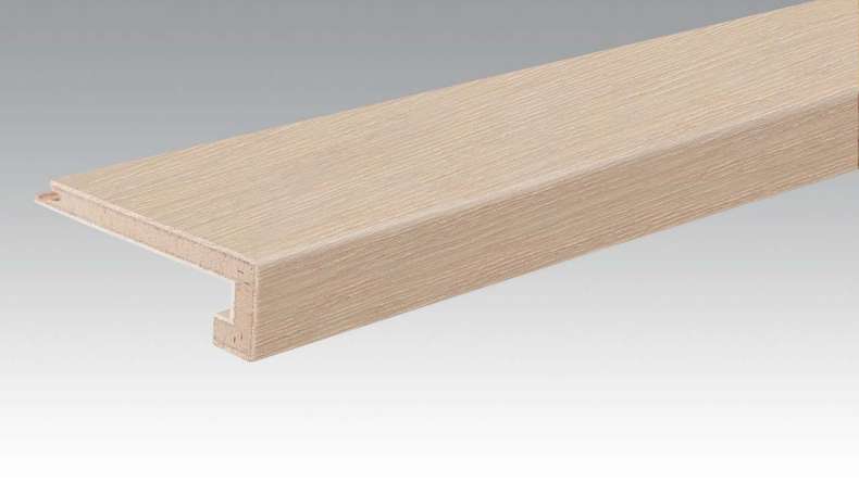 Profilé de nez de marche MEISTER en parquet Profilé en U Chêne animé blanc crème cérusé 9014 (800005-2150-09014)