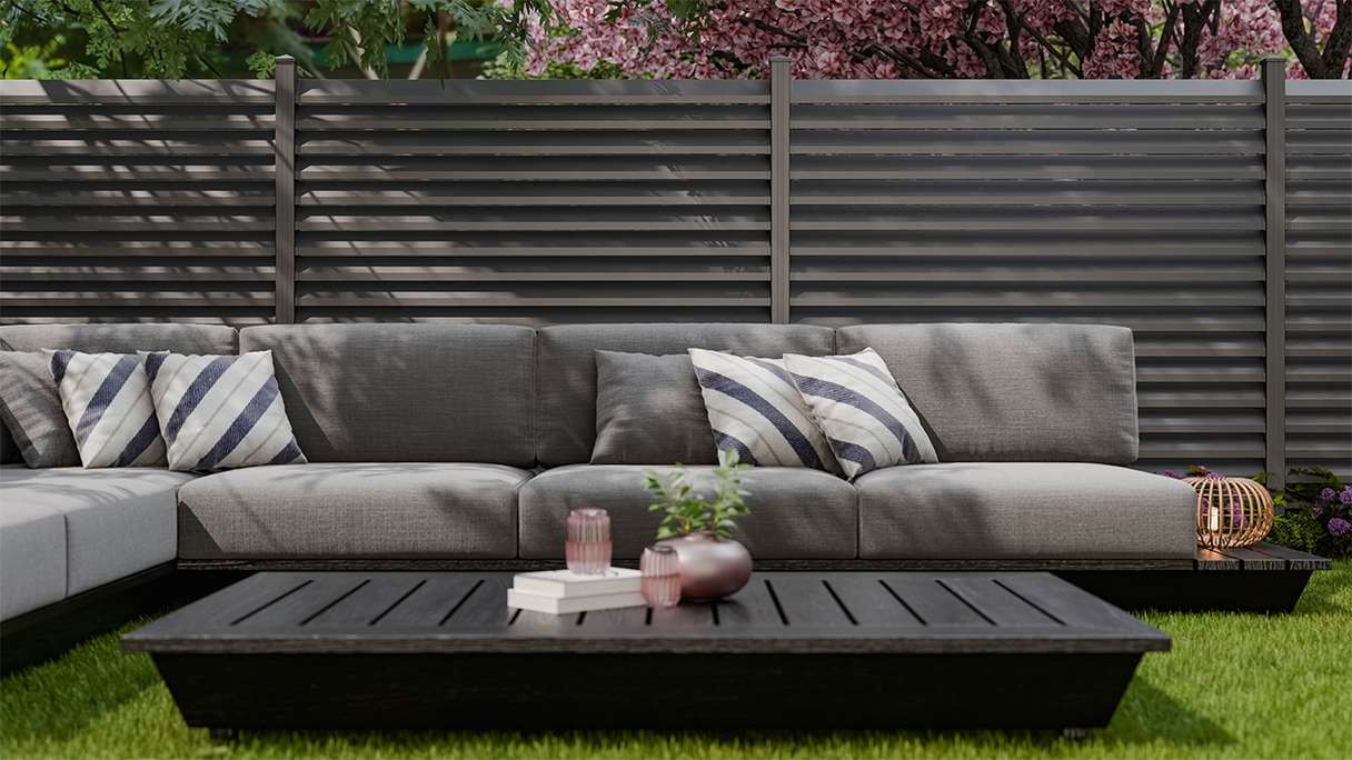 planeo Gardence Metallic Rhombus - Recinzione da giardino in alluminio quadrata antracite | DB703