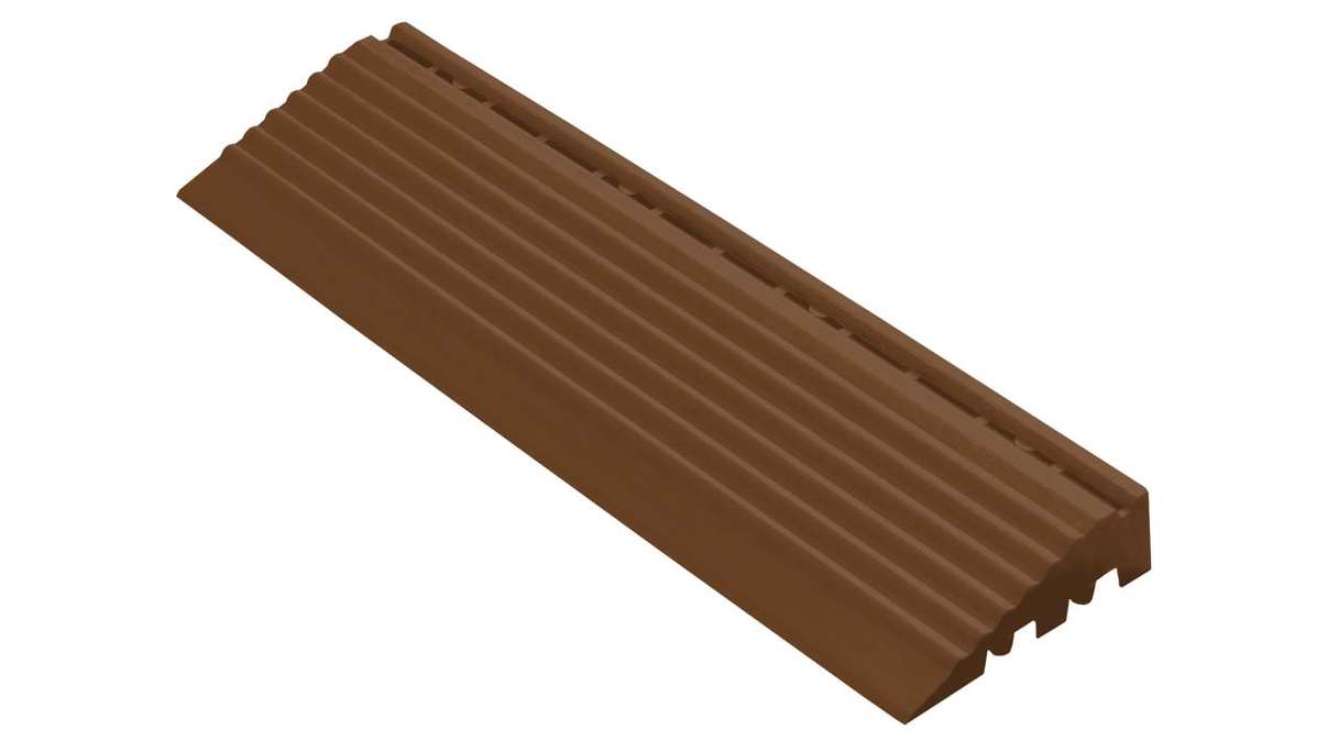 Panneau latéral planeo pour dalles à emboîter 30 x 30 cm - marron avec œillet
