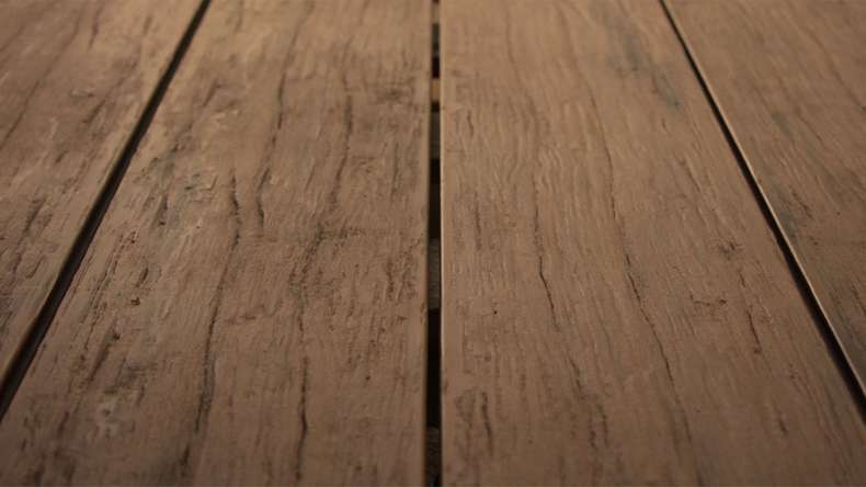 planeo TitanWood - tavola massiccia marrone scuro anticato invecchiato/spazzolato