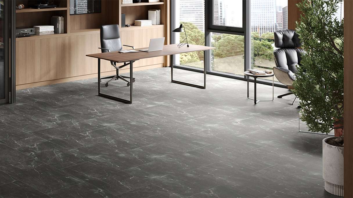 planeo Vinile rigido a click - Stone Botticino Dark Matt | Isolamento acustico Impact integrato (100P2909MT)