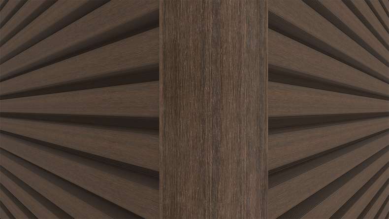 planeo LINEA - Alu CoEx Außeneckprofil Ipe Braun 3000 x 66 x 66 mm